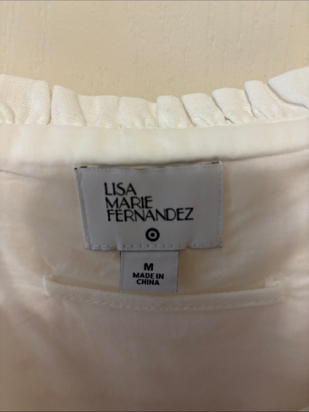 Lisa Marie Fernandez Linen Blend White Mini SunDress with Rick-rack Trim - Picture 2 of 6